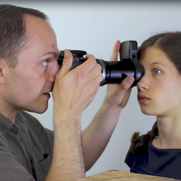 Advanced iridology camera capturing intricate details of the human iris