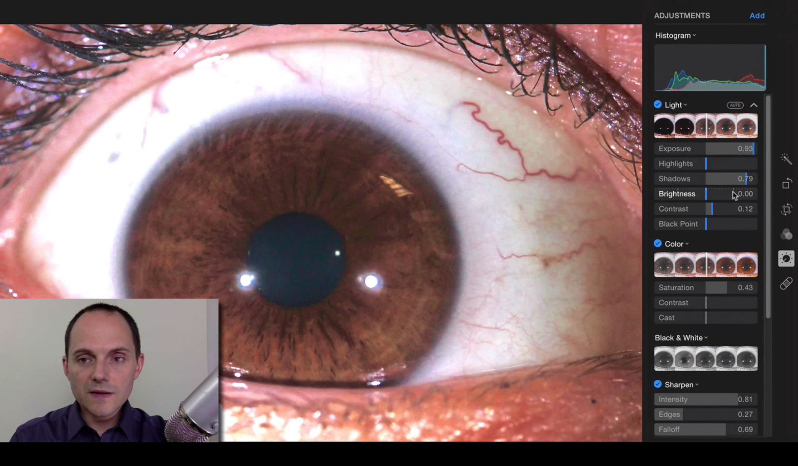 How to edit an iris photography